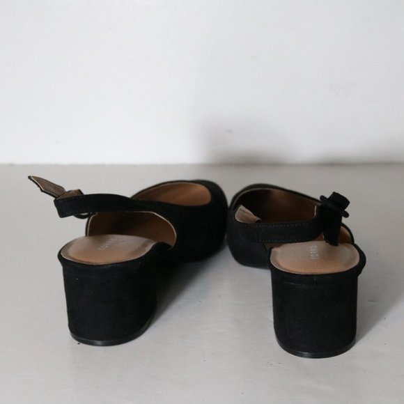 Torrid Womens Pointe Toe Slingback Pump Size 11 W Wide Black Block Heel Shoes - Picture 5 of 7